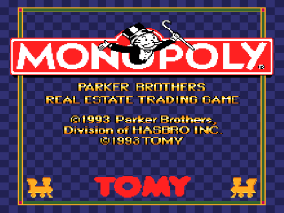 Monopoly title screen for Super Famicom